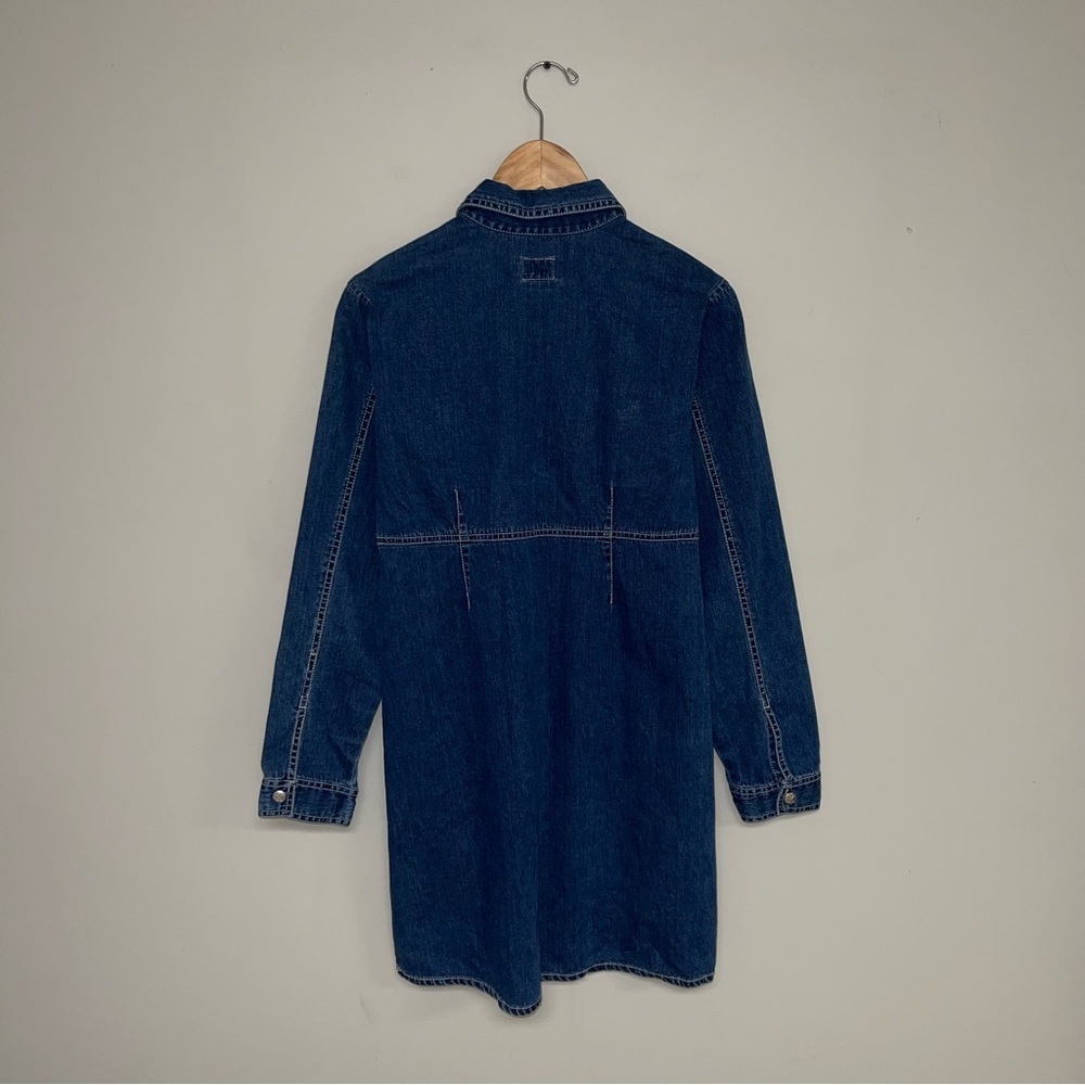 Vintage‎ Calvin Klein Denim Dress Women’s 8 Petite Long Sleeve Blue Cotton - Picture 6 of 8